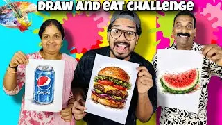 DRAW AND EAT CHALLENGE 🤩| EXTREME FUNNY😂