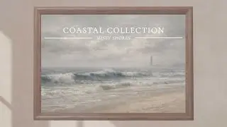 Misty Shores Landscape • Vintage TV Art Frame • Lighthouse Beach Waves • The Coastal Collection