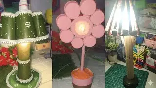 DIY 3 Asthetic Table Lamp From Waste Materials #diy #bestoutofwaste #youtubevideo #tablelamp #craft 