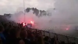 Karlsruher SC vs TSV 1860 M&uuml;nchen Pyro Technik der G&auml;stefans