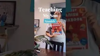 Teaching my 6 year old son Spanish! Using a Spanish workbook for kids ☺️