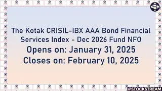 Kotak CRISIL IBX AAA Index Fund: Financial Sector Bonds Explained @StockStream