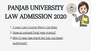 Panjab University 3 year & 5 year Law Admissions 2020|PU LLB Merit List/Last date to upload marks