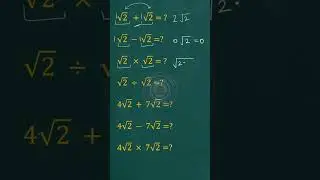 Addition, Subtraction, Multiplication and Division of Square root numbers#roots #squareroot #maths