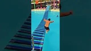 Who can pass the swing bridge challenge?#puenteextremo #funny #funnyvideos #fyp #interesting