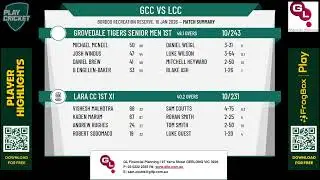 Grovedale Tigers Senior Men 1st XI v Lara CC 1st XI