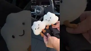 Cute seat belt covers ☁️☁️ #cute #car #caraccessories #cozy #cozyvibes #toy #soft  #fyp #viralvideo