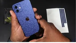 SOPIGUARD Skin for Apple iPhone 12 Honeycomb Blue