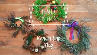 Kendin Yap Vlog || Kapı süsü çelenk yapımı ||  Bütün malzemeler doğadan 🌳🌾🌿 || DIY