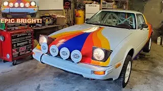 Installing Rally Lights - MEGA Bright!! - Millen Tribute Rally RX7 Restoration