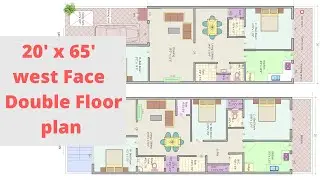 20' x 65' West Face Double Floor Plan