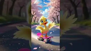 Skateboarding Duck🐤| Funny Duck Shorts #shorts