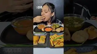 Pani Puri Spring Roll Spicy Pasta Eating Challenge in 100 Seconds | Golgappa Challenge #shorts