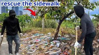 Shocked | Transforming an Abandoned Sidewalk Covered in Wild Vines | Satisfying Clean-Up