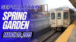 Westbound SEPTA L Train at Spring Garden - Market Frankford Line - March 20, 2025