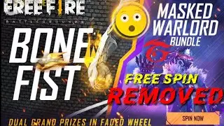 TODAY NEW BONE FIST FADED WHEEL IN FREE FIRE | FREE SPIN REMOVE IN NEW FADED WHEEL 😱😱