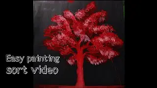 Easy poster colour painting tutorial for Beginners | Easy Tree painting | Easy Nature painting