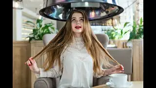 #ai Automatic Barber - woman in a comfy chair is shaved bald