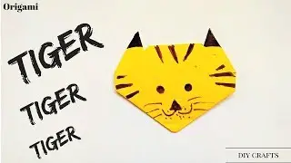How To Make A Simple Origami Tiger Face - Tiger Origami Tutorial for Kids - Animals Origami (Tiger)
