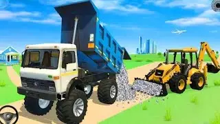 Drive truck and unloading for stone 🪨 in game 🔥 😱 #3dxjcb #truck #gaming 