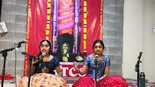 Aadhya and Akshara singing Nanadanandana in Ragam Nagaswarali