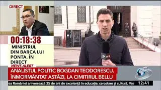 Analistul politic Bogdan Teodorescu, &icirc;nmorm&acirc;ntat astăzi la Cimitirul Bellu