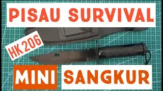 Review pisau survival mini sangkur seri hk 206 || ada tempat penyimpanan di handle pegangannya