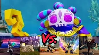 All skeleton skylanders vs. Bad juju skylanders trap team