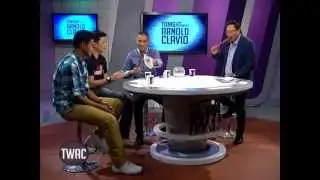 PBA's Rodney Santos, Bal David and Ronnie Magsanoc play a game of charades on 'TWAC'