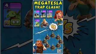 🤯The Best Trap(Megha Tesla vs Troops)💥who wins🤔 #shorts #clashofclans #dashgaming #gamingshorts