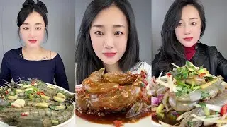 【Yummy】Black tiger shrimp + shrimp with double pepper sauce + stir-fried shrimp🦐🍋🧄🌶#mukbang#Seafood