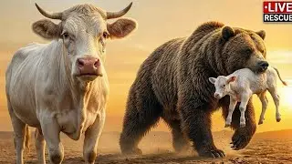 GIANT MONSTER BEAR ATTACKS! | Live Animal Rescue Mission | Baby Cow Saved in Extreme Danger