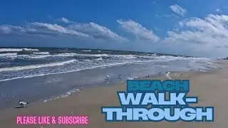 Windy Beach Walk at Jacksonville Beach | Relaxing Ocean Waves for Treadmill Walks & Relaxation