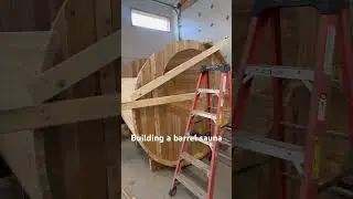 Building a barrel sauna #sauna #cedar  #diy #custom