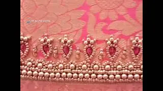 Thilagam shape sugar beeds flower flag aari work blouse #aariwork #simple #blouse #thilagam #stone