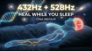 432Hz + 528Hz | The Deepest Healing Sleep | Whole Body Regeneration & Stress Relief
