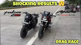 2024 Bajaj Pulsar N160 TVS Apache 180 2V | DRAG RACE |Shoching Result😱