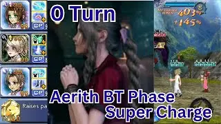 0 Turn - 143% Super Charge - Aerith BT DPS - Paine IW Shinryu DFFOO