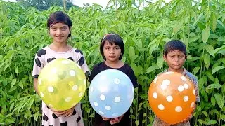 Outdoor fun with balloon show . Learn colour Flower balloon show for kids episode - 59 .