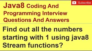 Find out all the numbers starting with 1 using java8 Stream functions| Interview and practise quest.