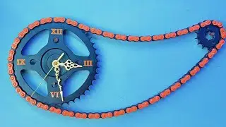 HOW TO MAKE BIKE CHAIN SPROCKET WALL CLOCK#HOME DECOR