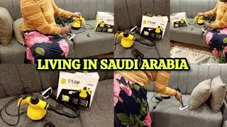 How I Keep Saudi Sofas Spotless : New Steam Cleaner 🇸🇦✨💨🧼