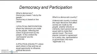 Democracy and Political Participation