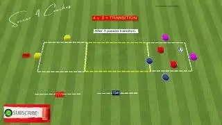 Soccer Possession Training Drills / 4 v 2 + Transition