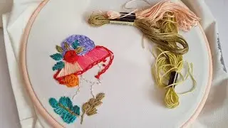 how to embroider a woman/Beautiful Woman in Hat Embroidery | Colorful Thread Art by Sara