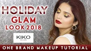One Brand Makeup Tutorial - Kiko Milano | Easy Makeup Glam Look 2018 | Winter Makeup Look