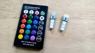 Car Flasher Remote Control Multi LED Bulb Parking lights T10 Multi Color light RGB Indicators