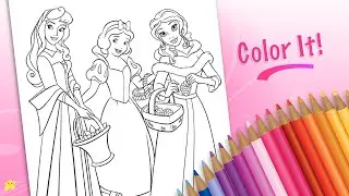Coloring Disney Princess Aurora Belle Snow White | KP