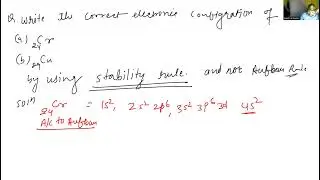 stability of half filled and full filled orbital