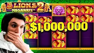 TRAINWRECKS HIT HIS BIGGEST WIN EVER ON 5 LIONS MEGAWAYS 2!